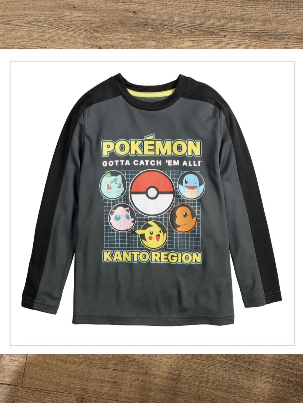 NWT Pokémon Kanto Region Boys Fall Active Long Sleeve Shirt - Size 4